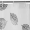 Black Leaf PE Waterproof Shower Curtain – Mildew-Proof Bathroom Partition