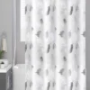 Black Leaf PE Waterproof Shower Curtain – Mildew-Proof Bathroom Partition