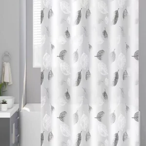 kf-A90b3708024734c8e97c42bcd6a3f2405V-1-pc-pe-material-plastic-waterproof-mildew-proof-bathroom-partition-black-leaf-pattern-shower-curtain Black Leaf PE Waterproof Shower Curtain – Mildew-Proof Bathroom Partition