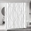 Modern corrugated fabric bathroom shower curtain