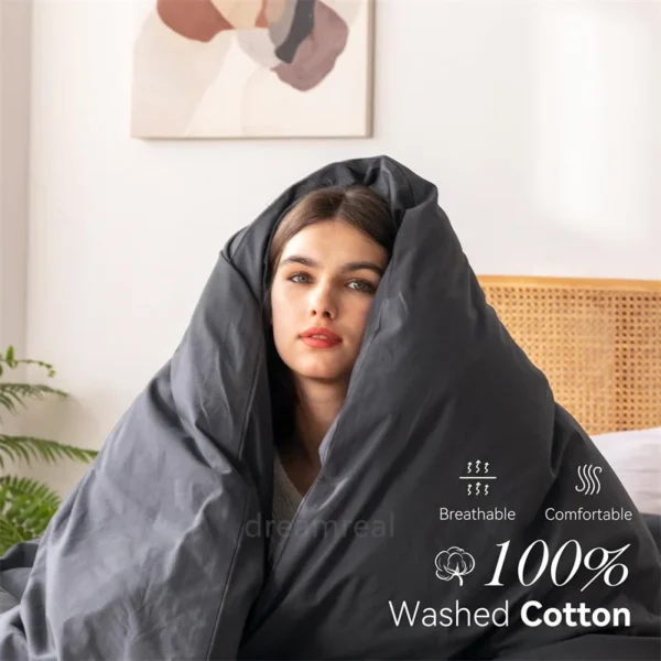 kf-S058424c1fafb4d7e91f9eed100b04a6aV-Washed-Cotton-Bed-Linen-Bedding-Set-4-Pieces-Bed-Sheets-Set-Solid-Color-Comforter-Cover-Couple Washed Cotton Linen Bedding Set 4 Pieces