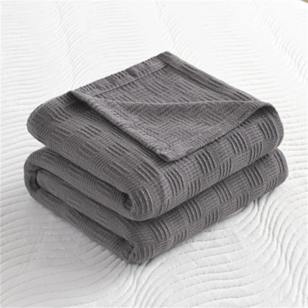 kf-S083c2d232f20436689f7bb057ca64e744-Soft-Cozy-100-Cotton-Throw-Blanket-Wide-100cm-150cm-180cm-200cm-Plain-Knitted-Sofa-Bed-Cover 100% Cotton Knitted Throw Blanket – Soft