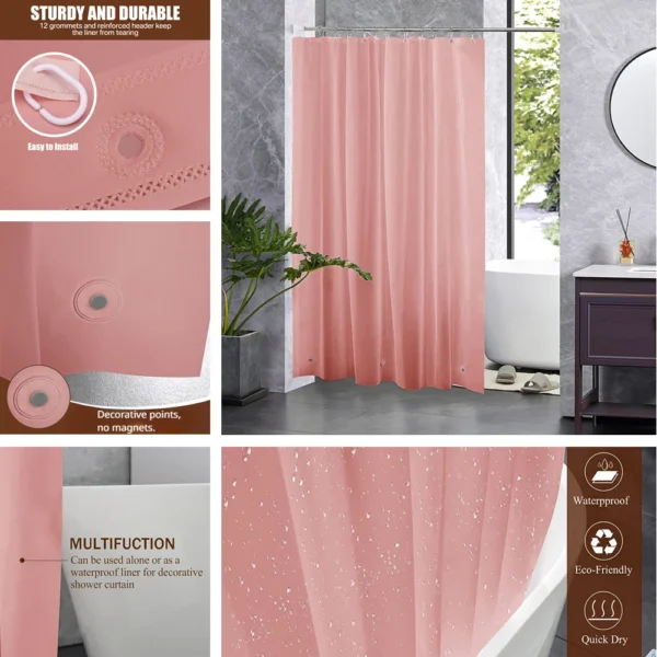 kf-S0bb4808aeb2a4d81a4ece56125f546b9T-Clear-Shower-Curtain-Waterproof-White-Plastic-Bath-Curtains-Liner-Transparent-Pink-Bathroom-Mildew-PEVA-Home-Luxury Luxury Clear PEVA Shower Curtain Liner – Waterproof & Mildew-Resistant with Hooks
