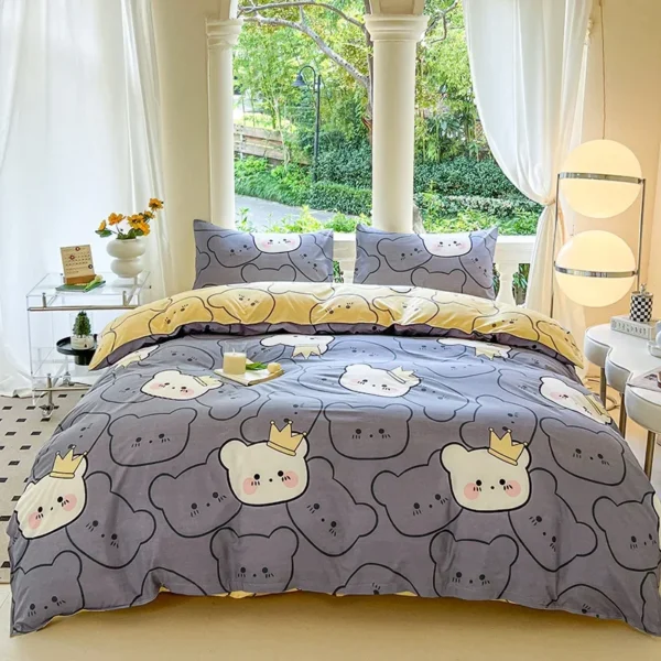 kf-S0c9b5dece409433d9937a2cc81304002r-Soft-Skin-Four-piece-Cartoon-Ins-Bed-Cover-Three-piece-Summer-Set-Single-Piece-Bedding-Dorm Soft Skin Four-piece Cartoon Bed Sheet Set