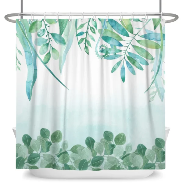 kf-S2a26ac183b764b58aea58a56c9692ee0a-Tropical-Greenery-Leaf-Shower-Curtain-Tulip-Bathroom-Curtain-Romantic-Refreshing-Curtain-Polyester-Waterproof-Bathroom-Shower Romantic Waterproof Polyester Shower Curtain