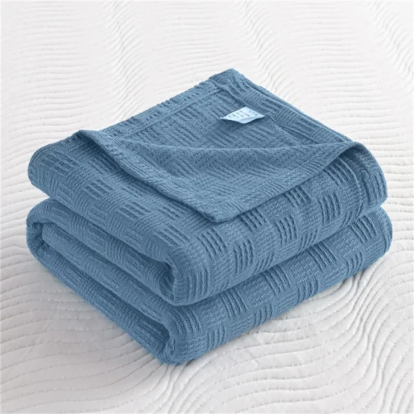 kf-S2a46a8616c9545a3a21181e44b3733668-Soft-Cozy-100-Cotton-Throw-Blanket-Wide-100cm-150cm-180cm-200cm-Plain-Knitted-Sofa-Bed-Cover 100% Cotton Knitted Throw Blanket – Soft