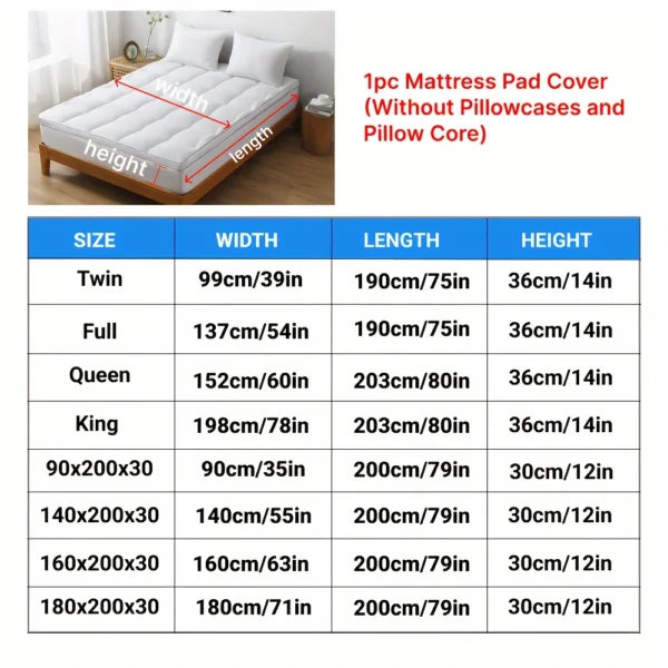 1pc Cooling Extra Thick Fluffy & Soft Knitted Mattress Protector