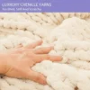 Bigacogo Chunky Knit Chenille Throw – 100% Hand-Knitted