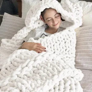kf-S3c1dfea9ce2a4c209f908dd172a9eac1d-Bigacogo-Chunky-Knit-Blanket-Throw-100-Hand-Knitted-Chenille-Throw-Soft-Thick-Yarn-Cable-Rope-Knot Bigacogo Chunky Knit Chenille Throw – 100% Hand-Knitted
