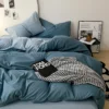 kf-S3f7ee1ed0f824812ade642deb1900388l-Simple-Blue-Solid-Color-Bedding-Set-Soft-Brushed-Duvet-Covers-Pillowcase-for-Girls-Boys-Twin-Queen Simple Solid Color Bedding Set