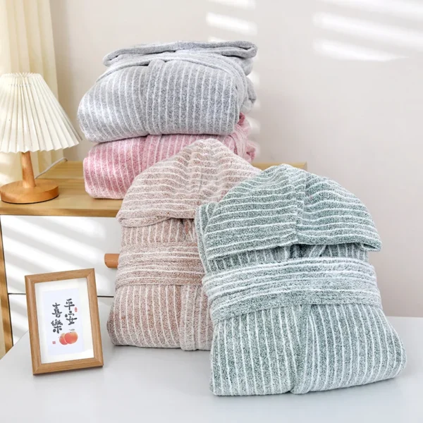 kf-S42cf562401ff4e8d92c2c23c631fd0b0G-1pcs-Unisex-Autumn-stripe-Bathrobe-Hooded-Kimono-Bath-Robe-Night-Cozy-Sleepwear-Women-Dressing-Gown-Home Unisex Autumn Striped Bathrobe
