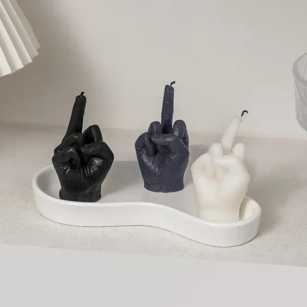 Middle Finger Shaped Gesture Scented Candle