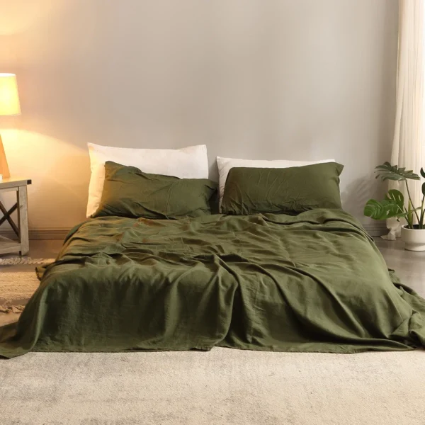 kf-S4a75d91f03384beeb906d149e8474a0bs-Bed-Sheet-Set-4-Piece-100-Pure-Linen-Bedding-1-Flat-Sheet-1-Deep-Pocket-Fitted 100% Pure Linen Bedding Set