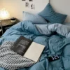 kf-S4f7ea5a92863491d90f4f7eba102ced3h-Simple-Blue-Solid-Color-Bedding-Set-Soft-Brushed-Duvet-Covers-Pillowcase-for-Girls-Boys-Twin-Queen Simple Solid Color Bedding Set