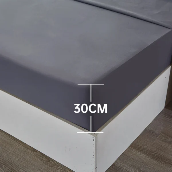 kf-S50ac80d03d994db691c8857f3547011dF-3-4pcs-Solid-Beding-Set-Waterproof-Fitted-sheet-Bed-Sheet-Pillowcases-Soft-Queen-KIng-Full-Twin 3/4pcs Solid Beding Set, Waterproof Fitted sheet & Bed Sheet & Pillowcases Soft, Queen, KIng, Full, Twin Size, White and Gray
