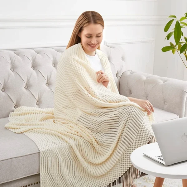 kf-S58b9ca43fdc046fa8ffbb3b730e769445-White-Boho-Throw-Blankets-Textured-Big-Knitted-Blankets-Chunky-Vintage-Luxury-Throw-Bedspread-Blanket-Cover-Manta White Boho Chunky Knit Throw Blanket
