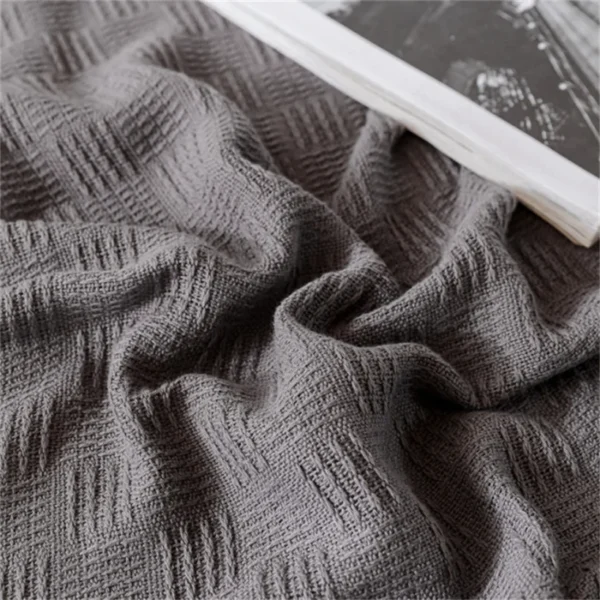 kf-S687cad440aae4954ba90fc345a3e8f27f-Soft-Cozy-100-Cotton-Throw-Blanket-Wide-100cm-150cm-180cm-200cm-Plain-Knitted-Sofa-Bed-Cover 100% Cotton Knitted Throw Blanket – Soft