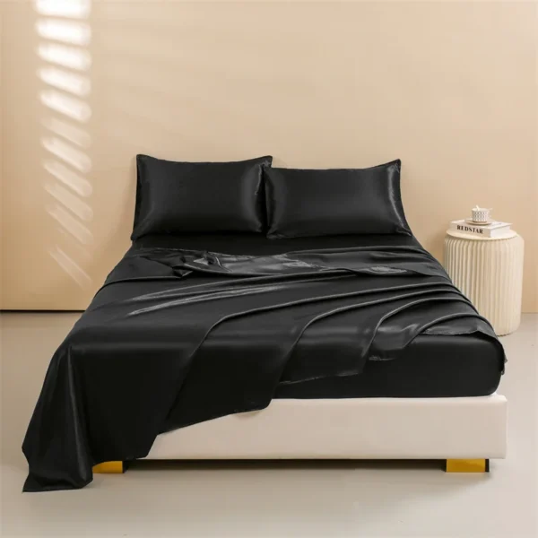 kf-S72bc7fb7eb1248c3befca33f4828379d4-Satin-Bed-Sheets-Queen-Size-Sheets-Set-4-Pcs-Silky-Bedding-Set-1-Deep-Pocket-Fitted Satin Silky Bedding Set