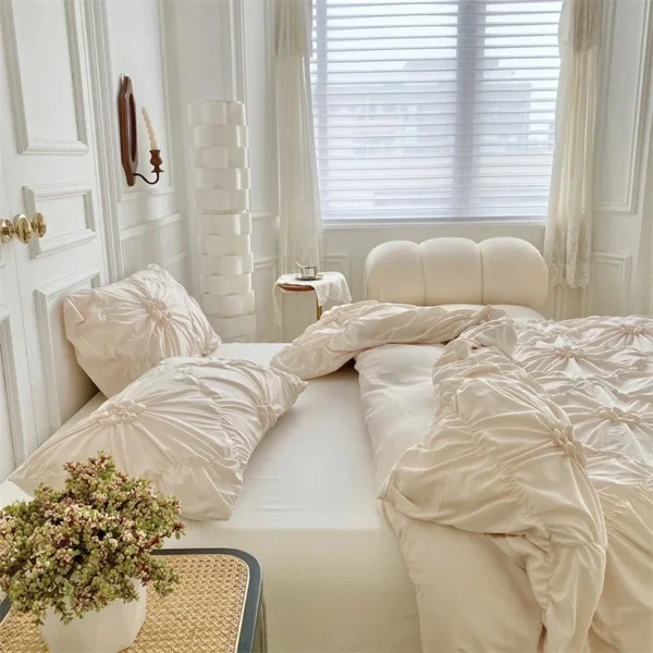 kf-S735cf0d5ef904bdb8e5dc505011e70b84-Comforter-Sets-Three-dimensional-Pinch-Pleated-Crafts-Double-Duvet-Cover-Set-Solid-Twist-Flowers-Bedding-Set Comforter Sets Three-dimensional Pinch Pleated Crafts