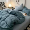 kf-S7c30e00165084922aa4ce5facbda516dM-Simple-Blue-Solid-Color-Bedding-Set-Soft-Brushed-Duvet-Covers-Pillowcase-for-Girls-Boys-Twin-Queen Simple Solid Color Bedding Set