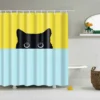 kf-S81fc2134ee3649a19e82dd6d8e22042an-New-Arrival-Cat-Shower-Curtain-3D-Print-Bathroom-Waterproof-Polyester-Curtain-Octopus-Washable-Bath-Decor-Curtains 3D Cat & Octopus Shower Curtain – Waterproof Polyester with 12 Hooks