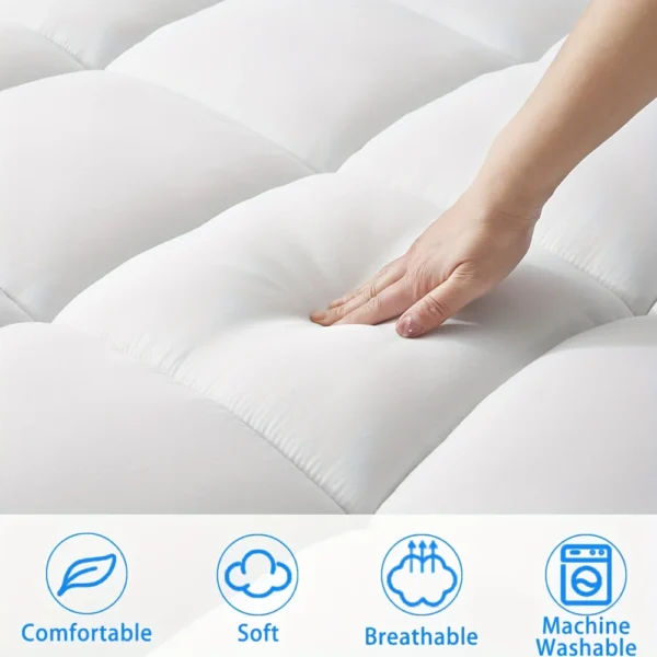 1pc Cooling Extra Thick Fluffy & Soft Knitted Mattress Protector