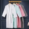 kf-S84e1d69882b345fd9cb0f2a74bbf34c1i-100-Cotton-Waffle-Bathrobe-Men-Women-Couple-Nightgown-Hotel-Bathrobes-Spring-Autumn-Waffle-Bath-Robes-Sleepwear 100% Cotton Waffle Bathrobe