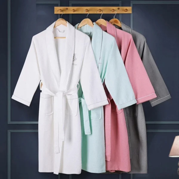 kf-S84e1d69882b345fd9cb0f2a74bbf34c1i-100-Cotton-Waffle-Bathrobe-Men-Women-Couple-Nightgown-Hotel-Bathrobes-Spring-Autumn-Waffle-Bath-Robes-Sleepwear 100% Cotton Waffle Bathrobe