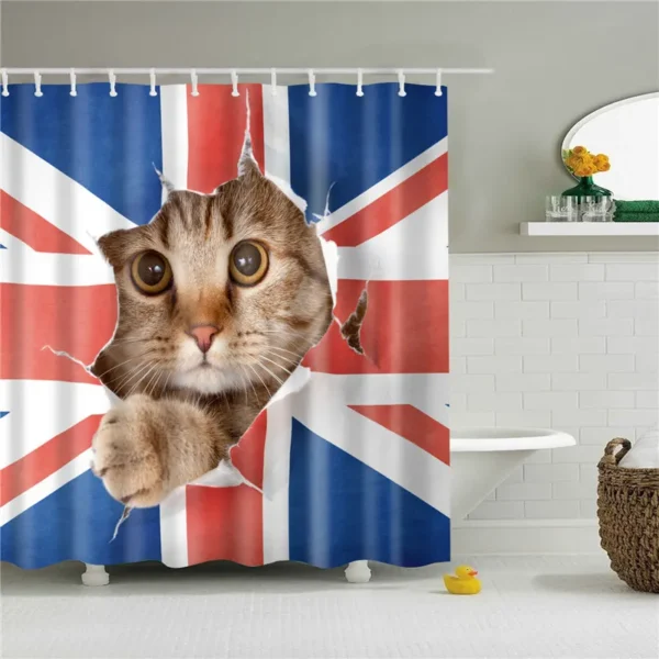 kf-S8eb5eccef16249c294fc16ef695d85b1j-New-Arrival-Cat-Shower-Curtain-3D-Print-Bathroom-Waterproof-Polyester-Curtain-Octopus-Washable-Bath-Decor-Curtains 3D Cat & Octopus Shower Curtain – Waterproof Polyester with 12 Hooks