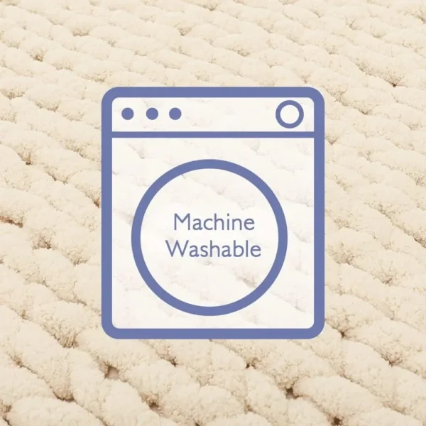 Bigacogo Chunky Knit Chenille Throw – 100% Hand-Knitted