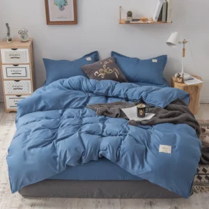 kf-S9e8c67289bb7400a9dc74725f5975c14v-Blue-Duvet-Cover-Set-Home-Textile-Solid-Color-Minimalist-Style-Comforter-Cover-Pillowcase-Single-Queen-King Duvet Cover Set Solid Color Minimalist Style