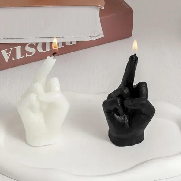 Middle Finger Shaped Gesture Scented Candle
