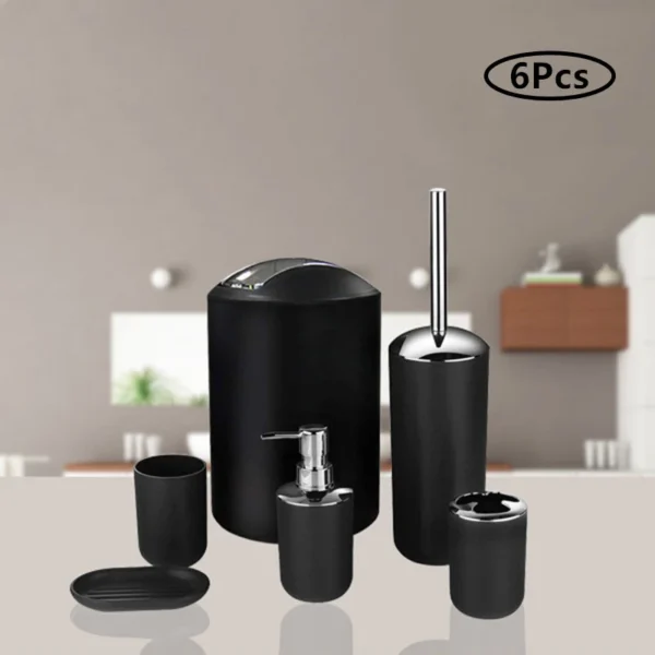 kf-Scf5bd85210704463af7a658ad0a71123n-Black-Grey-6Pcs-Luxury-Bathroom-Accessories-Toothbrush-Toothpaste-Holder-Soap-Dish-Washing-Toilet-Brush-Set-Necessities Black Grey Luxury Bathroom Accessories Set