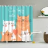 kf-Scfbe2a27b781460785463e2fbfd33183r-New-Arrival-Cat-Shower-Curtain-3D-Print-Bathroom-Waterproof-Polyester-Curtain-Octopus-Washable-Bath-Decor-Curtains 3D Cat & Octopus Shower Curtain – Waterproof Polyester with 12 Hooks