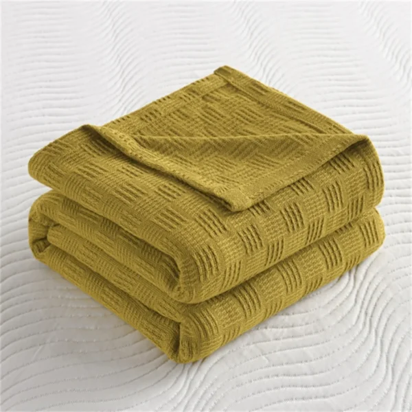 kf-Sd3bfced2fc35432591ba7894248c6ec7J-Soft-Cozy-100-Cotton-Throw-Blanket-Wide-100cm-150cm-180cm-200cm-Plain-Knitted-Sofa-Bed-Cover 100% Cotton Knitted Throw Blanket – Soft