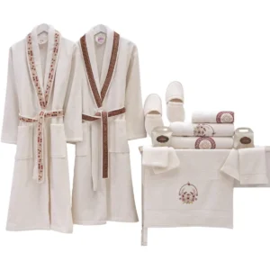 kf-Sd89377156e384114be554fda75ad213eO-Robe-Set-Bathrobe-Set-16-PCS-Men-Women-Bathroom-Nightglown-Hand-Face-Towel-Slippers-Poach-Soap Robe Set Bathrobe Set 16 PCS Turkish High Quality