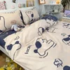 kf-Sda5c8391c076469baef5156a504dd06f8-Soft-Skin-Four-piece-Cartoon-Ins-Bed-Cover-Three-piece-Summer-Set-Single-Piece-Bedding-Dorm Soft Skin Four-piece Cartoon Bed Sheet Set