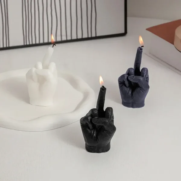 Middle Finger Shaped Gesture Scented Candle