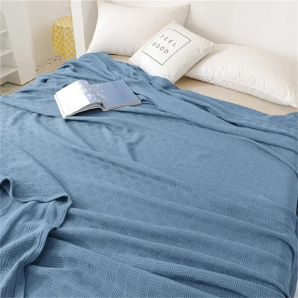 kf-Se7d33a4f792c4badb86d3f86aa14167bP-Soft-Cozy-100-Cotton-Throw-Blanket-Wide-100cm-150cm-180cm-200cm-Plain-Knitted-Sofa-Bed-Cover 100% Cotton Knitted Throw Blanket – Soft