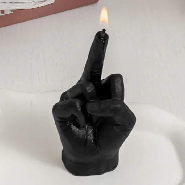 Middle Finger Shaped Gesture Scented Candle
