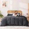 kf-Sf42f2dfd9c744cdfb12d6fb2080b128eq-Washed-Cotton-Bed-Linen-Bedding-Set-4-Pieces-Bed-Sheets-Set-Solid-Color-Comforter-Cover-Couple Washed Cotton Linen Bedding Set 4 Pieces