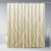 Modern corrugated fabric bathroom shower curtain