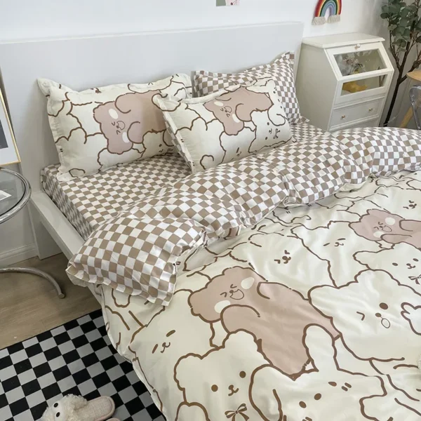 kf-Sfdb44d6ab8ed41979e9699e6d546d4f8N-Soft-Skin-Four-piece-Cartoon-Ins-Bed-Cover-Three-piece-Summer-Set-Single-Piece-Bedding-Dorm Soft Skin Four-piece Cartoon Bed Sheet Set
