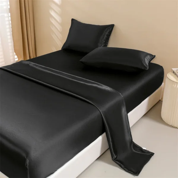 kf-Sfde8a96677334a2cb5ea132d9fb822abO-Satin-Bed-Sheets-Queen-Size-Sheets-Set-4-Pcs-Silky-Bedding-Set-1-Deep-Pocket-Fitted Satin Silky Bedding Set